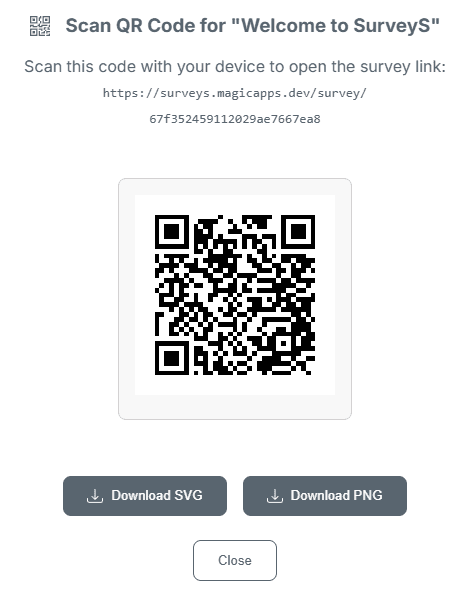 Survey distribution and QR code tools